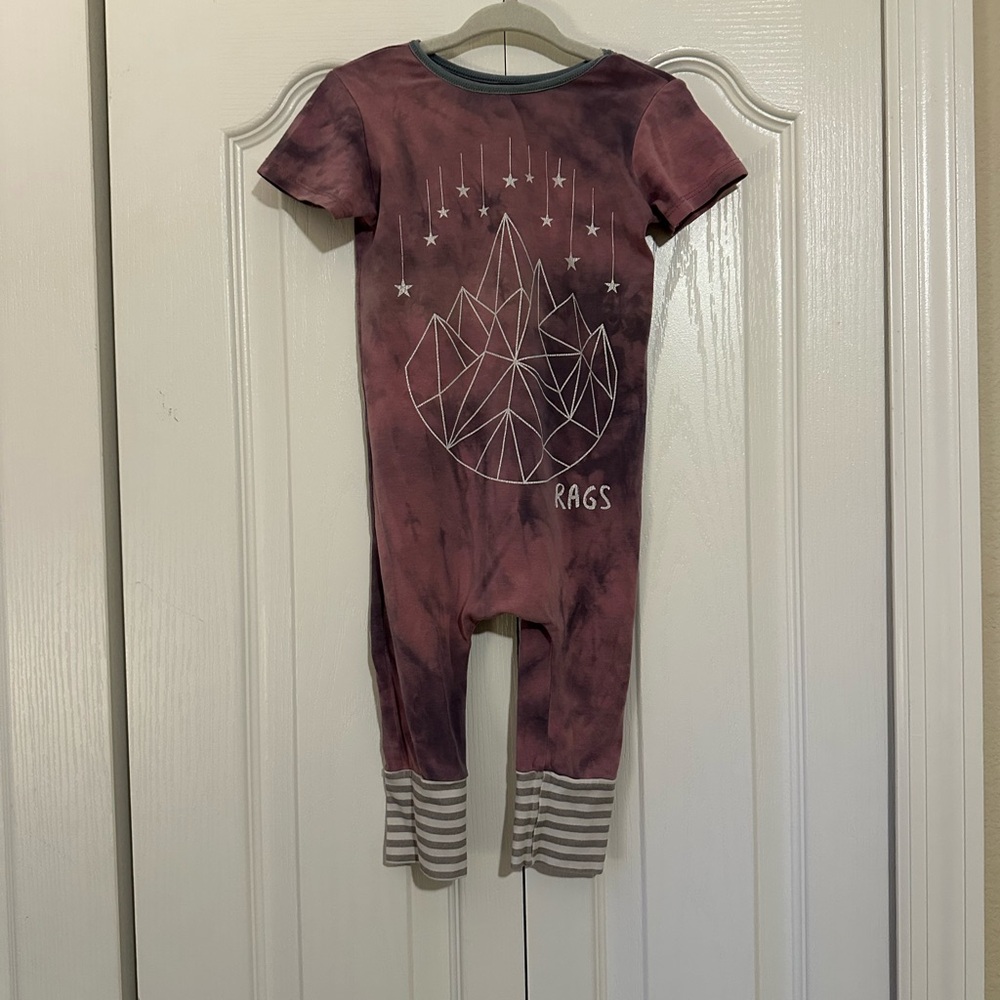Rags to Raches Pink Stars Graphic Romper 12-18 Months